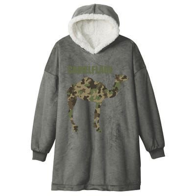 Camel Dromedary Dessert Animal Cool Gift Camel Camelflage Gift Hooded Wearable Blanket