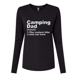 Camping Dad Definition Funny Hiking Adventure Fathers Day Gift Womens Cotton Relaxed Long Sleeve T-Shirt