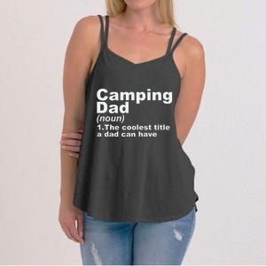 Camping Dad Definition Funny Hiking Adventure Fathers Day Gift Women's Strappy Tank