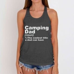 Camping Dad Definition Funny Hiking Adventure Fathers Day Gift Women's Knotted Racerback Tank