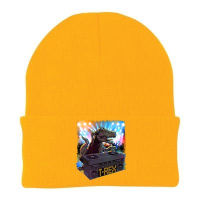 Cool DJ Dance Party TRex Dinosaur Knit Cap Winter Beanie