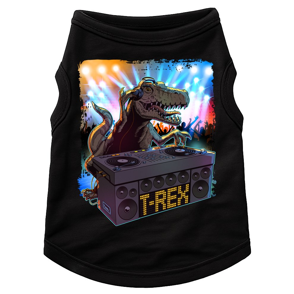 Cool DJ Dance Party TRex Dinosaur Doggie Tank