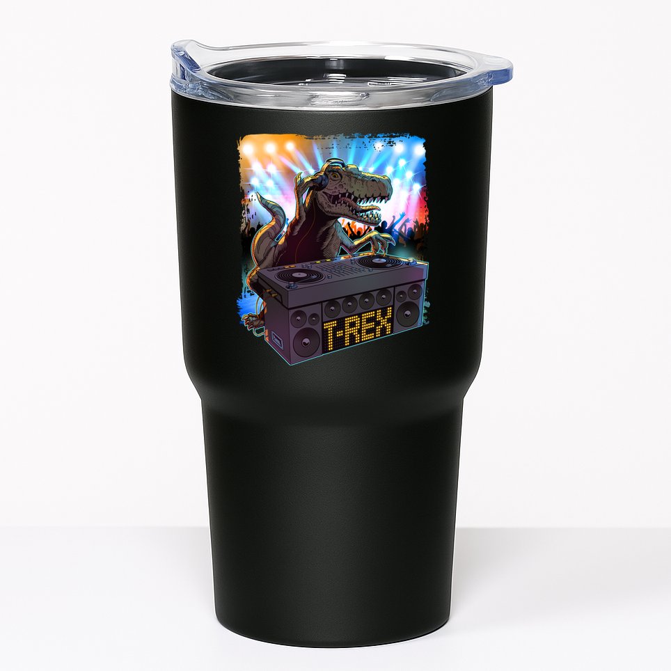 Cool DJ Dance Party TRex Dinosaur Tumbler