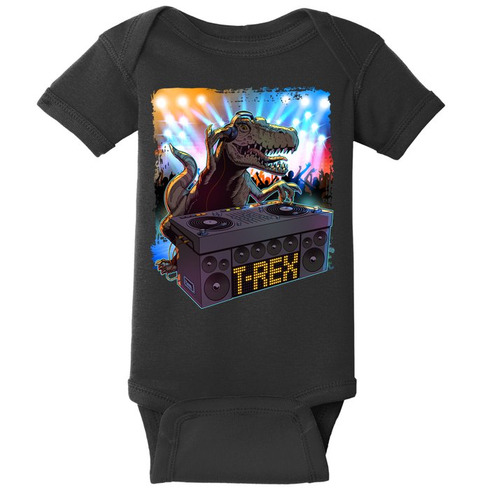 Cool DJ Dance Party TRex Dinosaur Baby Bodysuit