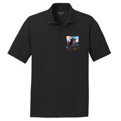 Cool DJ Dance Party TRex Dinosaur PosiCharge RacerMesh Polo