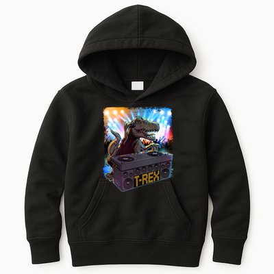 Cool DJ Dance Party TRex Dinosaur Kids Hoodie