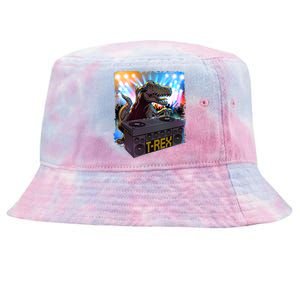 Cool DJ Dance Party TRex Dinosaur Tie-Dyed Bucket Hat