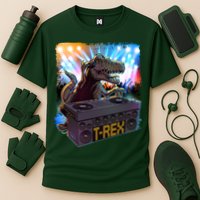 Cool DJ Dance Party TRex Dinosaur Cooling Performance Crew T-Shirt