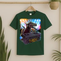 Cool DJ Dance Party TRex Dinosaur T-Shirt