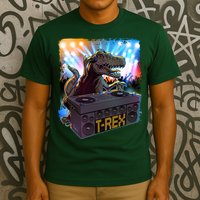 Cool DJ Dance Party TRex Dinosaur T-Shirt