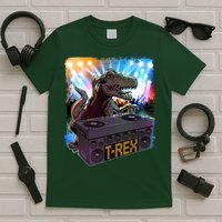 Cool DJ Dance Party TRex Dinosaur T-Shirt