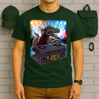 Cool DJ Dance Party TRex Dinosaur T-Shirt