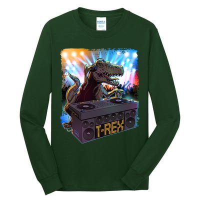 Cool DJ Dance Party TRex Dinosaur Tall Long Sleeve T-Shirt