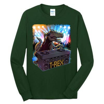 Cool DJ Dance Party TRex Dinosaur Tall Long Sleeve T-Shirt