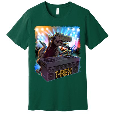 Cool DJ Dance Party TRex Dinosaur Premium T-Shirt