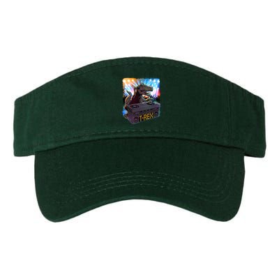 Cool DJ Dance Party TRex Dinosaur Valucap Bio-Washed Visor