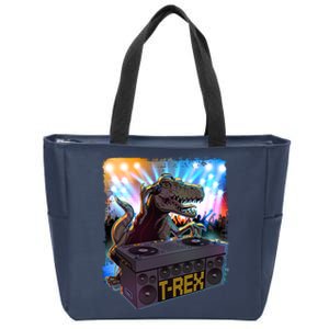 Cool DJ Dance Party TRex Dinosaur Zip Tote Bag