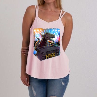 Cool DJ Dance Party TRex Dinosaur Women's Strappy Tank