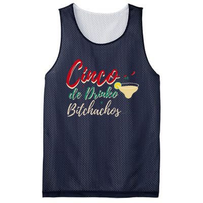 Cinco De Drinko Bitchachos Funny Drinking Mexican Mesh Reversible Basketball Jersey Tank