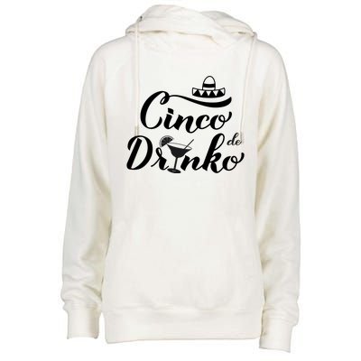 Cinco De Drinko Womens Funnel Neck Pullover Hood