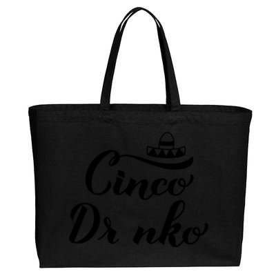 Cinco De Drinko Cotton Canvas Jumbo Tote