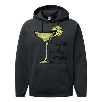 Cinco De Drinko Funny Cinco De Mayo Performance Fleece Hoodie