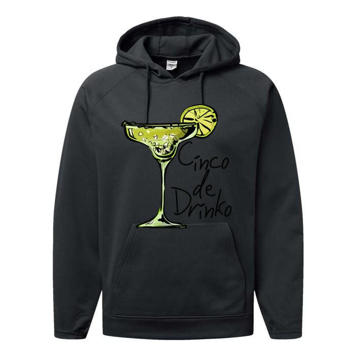 Cinco De Drinko Funny Cinco De Mayo Performance Fleece Hoodie