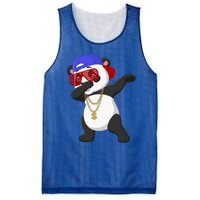 Cool Dabbing Dancing Panda Wearing Sunglasses Hat Necklace Funny Gift Mesh Reversible Basketball Jersey Tank