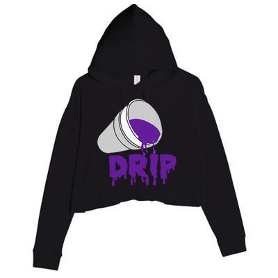 Codeine Dream Drip Purple Hip Hop Rap Social Media Crop Fleece Hoodie