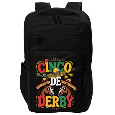 Cinco De Derby Funny Derby De Mayo Taco Horse Racing Impact Tech Backpack