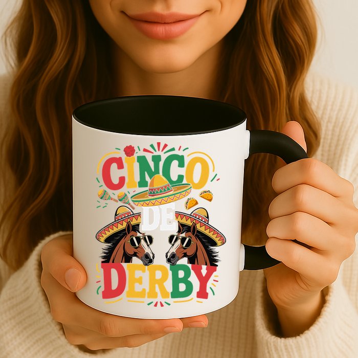 Cinco De Derby Funny Derby De Mayo Taco Horse Racing Mug