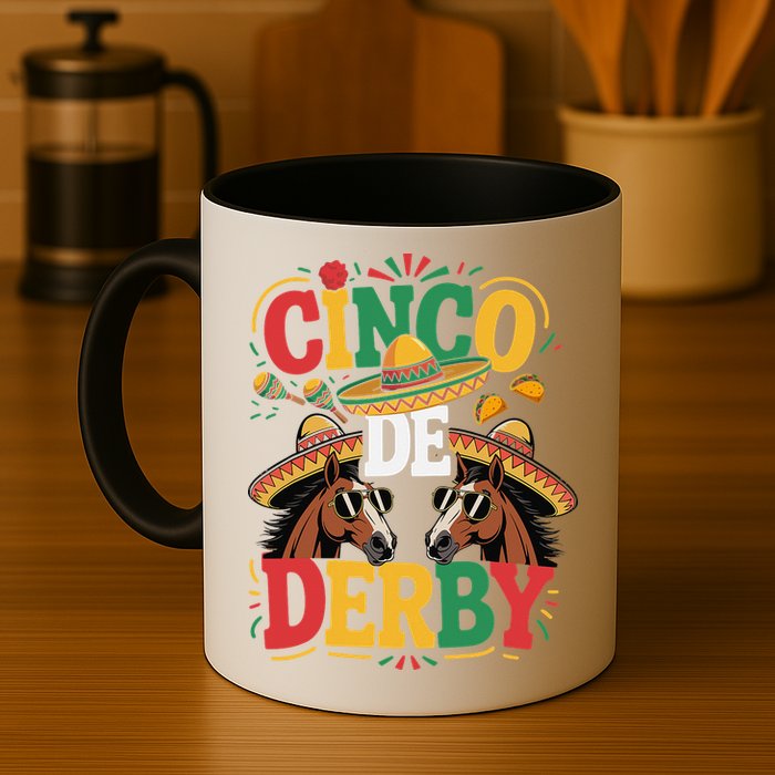 Cinco De Derby Funny Derby De Mayo Taco Horse Racing Mug