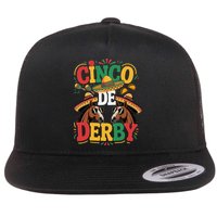 Cinco De Derby Funny Derby De Mayo Taco Horse Racing Flat Bill Trucker Hat