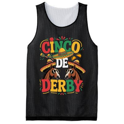 Cinco De Derby Funny Derby De Mayo Taco Horse Racing Mesh Reversible Basketball Jersey Tank