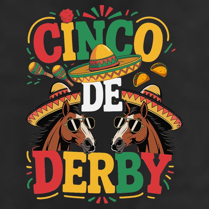 Cinco De Derby Funny Derby De Mayo Taco Horse Racing 25L Jumbo Tote