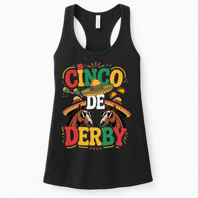 Cinco De Derby Funny Derby De Mayo Taco Horse Racing Womens Tank Top