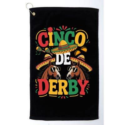 Cinco De Derby Funny Derby De Mayo Taco Horse Racing Golf Towel