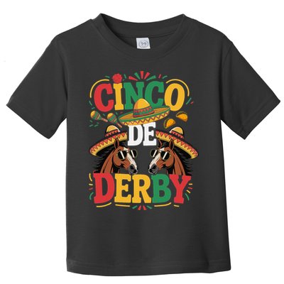 Cinco De Derby Funny Derby De Mayo Taco Horse Racing Toddler T-Shirt