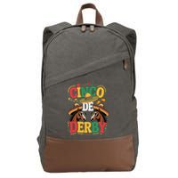 Cinco De Derby Funny Derby De Mayo Taco Horse Racing Cotton Canvas Backpack