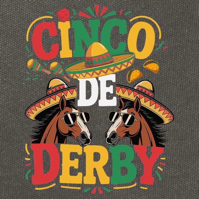 Cinco De Derby Funny Derby De Mayo Taco Horse Racing Cotton Canvas Backpack