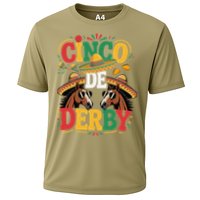 Cinco De Derby Funny Derby De Mayo Taco Horse Racing Cooling Performance Crew T-Shirt