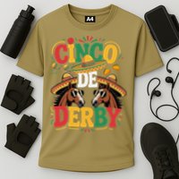 Cinco De Derby Funny Derby De Mayo Taco Horse Racing Cooling Performance Crew T-Shirt
