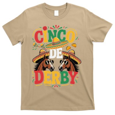 Cinco De Derby Funny Derby De Mayo Taco Horse Racing T-Shirt