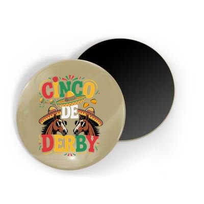 Cinco De Derby Funny Derby De Mayo Taco Horse Racing Magnet
