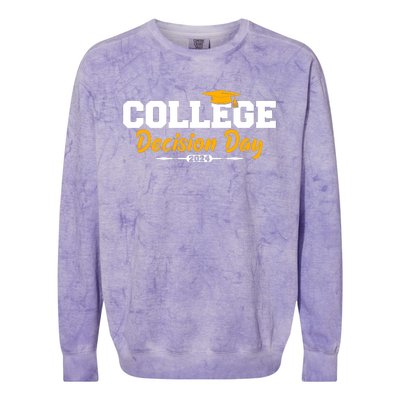 College Decision Day College Reveal Party Acceptance Student Colorblast Crewneck Sweatshirt