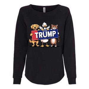 Cat Duck Dog Pets For Trump Womens California Wash Sweatshirt