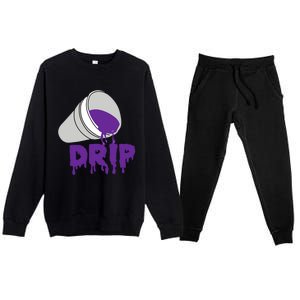 Codeine Dream Drip Purple Hip Hop Rap Social Media Cute Gift Premium Crewneck Sweatsuit Set