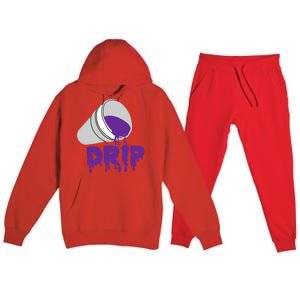 Codeine Dream Drip Purple Hip Hop Rap Social Media Cute Gift Premium Hooded Sweatsuit Set