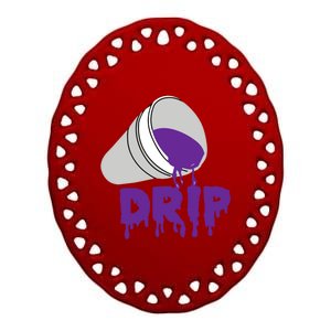 Codeine Dream Drip Purple Hip Hop Rap Social Media Cute Gift Ceramic Oval Ornament