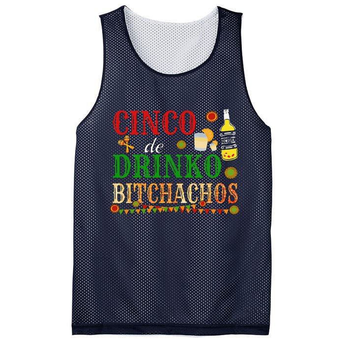 Cinco De Drinko Bitchachos Drinking Mesh Reversible Basketball Jersey Tank